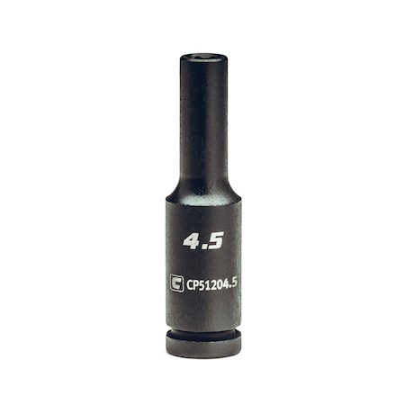 Capri Tools 1/4 in Drive 4.5 mm 6-Point Metric Deep Impact Socket CP51204.5